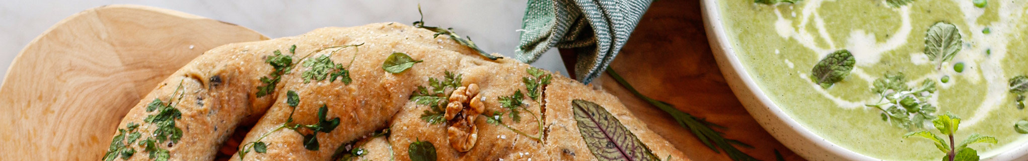 Spring Fougasse with Pea and Mint Soup-Lena Fuchs-Mein Leckeres Leben
