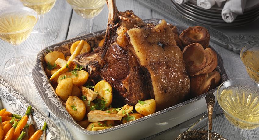 Roast Rib of Beef with Yorkshire Puddings