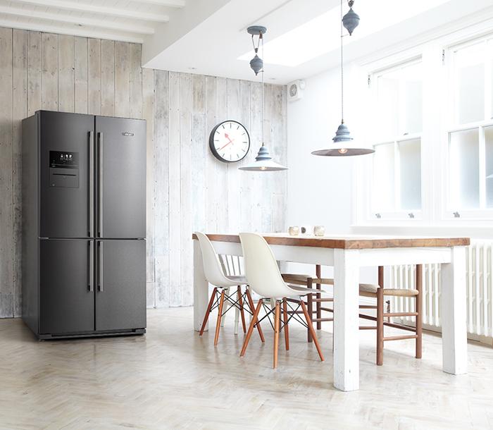 AGA SxS Deluxe Refrigerator in Dark Inox in a stylish kitchen