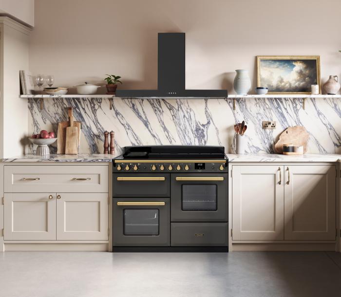 Falcon Estel Deluxe 110 with proving drawer in Slate/Antique brass